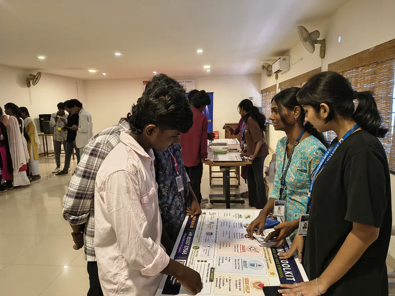 Students participating in the Dhruti PEERS activity 1