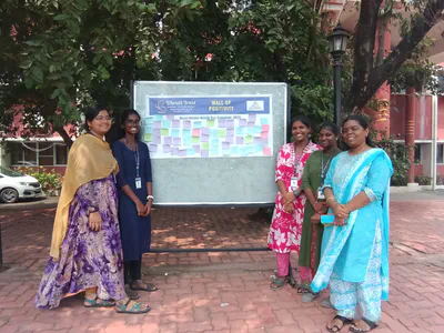 Students participating in the Dhruti PEERS activity 5