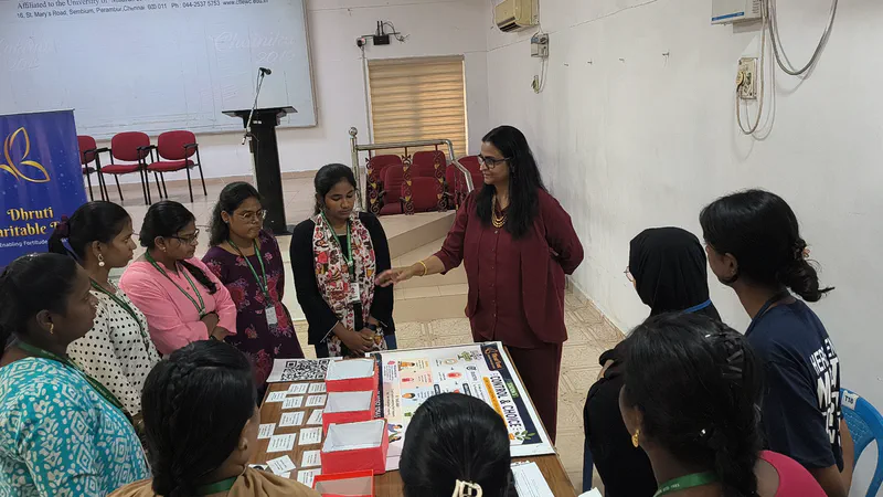 Students participating in the Dhruti PEERS activity 3