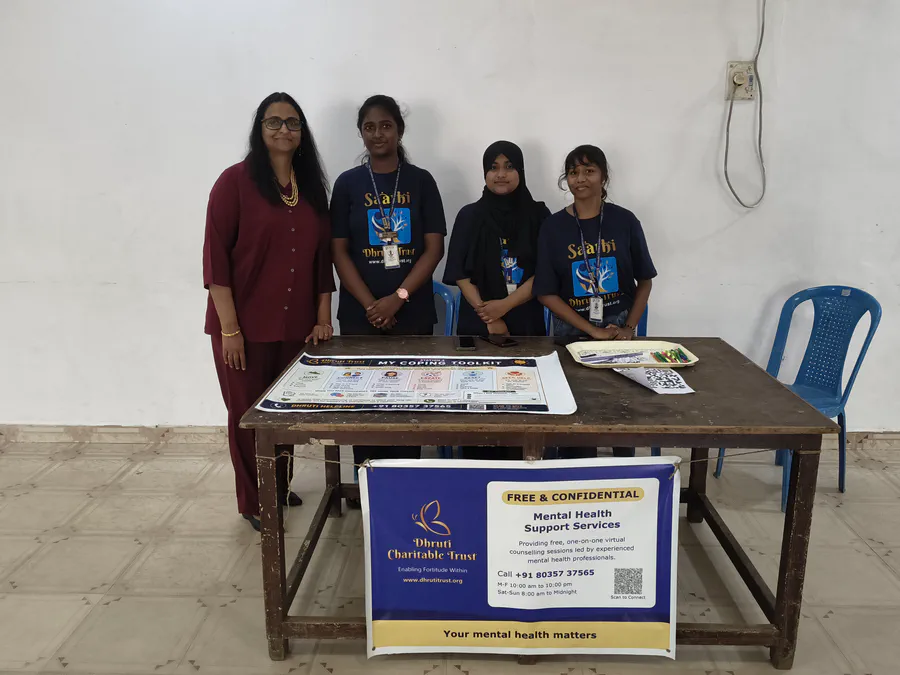 Students participating in the Dhruti PEERS activity 4