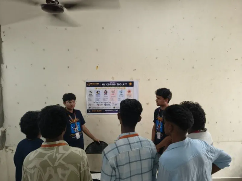 Students participating in the Dhruti PEERS activity 3