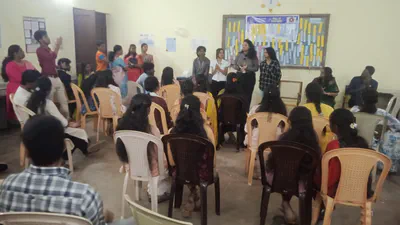 Students participating in the Dhruti PEERS activity 4