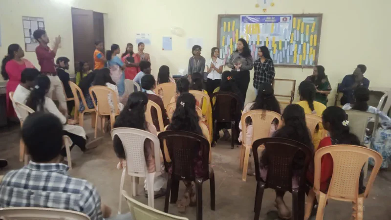 Students participating in the Dhruti PEERS activity 4